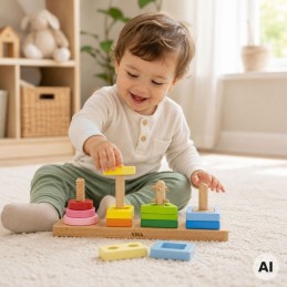 VIGA Drewniany Geometryczny Sorter Labirynt