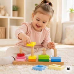 VIGA Drewniany Geometryczny Sorter Labirynt