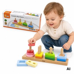 VIGA Drewniany Geometryczny Sorter Labirynt