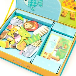 CLASSIC WORLD Układanka Magnetyczna Zwierzęta Tablica Klocki Puzzle Pamięć 60 el.