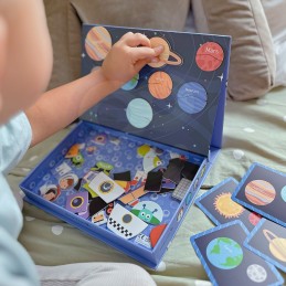 TOOKY TOY Układanka Magnetyczna Puzzle Montessori Pudełko Edukacyjne Kosmos 72 el.