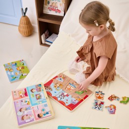 VIGA Drewniane Puzzle Dźwiękowe Układanka Zwierzęta Sensoryczna Montessori