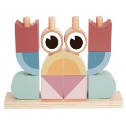 TOOKY TOY Krab Układanka Drewniana Stosy Klocki Bloki Pastelowy