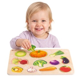 CLASSIC WORLD Drewniana Układanka Montessori Warzyw