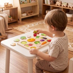 CLASSIC WORLD Drewniana Układanka Montessori Warzyw