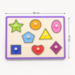 VIGA Drewniane Puzzle z Uchwytami i Półką 7 el.