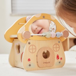 VIGA Drewniany Grzybek Aktywność Sorter Labirynt Lusterko 18M+