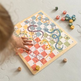 WOOPIE GREEN Gry Planszowe Logiczne 2w1 Ludo Chińczyk + Węże i Drabiny