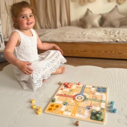 WOOPIE GREEN Gry Planszowe Logiczne 2w1 Ludo Chińczyk + Węże i Drabiny