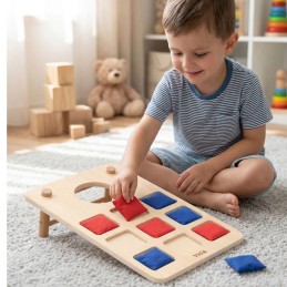Viga Gra Zręcznościowa 2w1 Kółko i Krzyżyk + Cornhole - Rzut Do celu