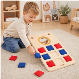 Viga Gra Zręcznościowa 2w1 Kółko i Krzyżyk + Cornhole - Rzut Do celu