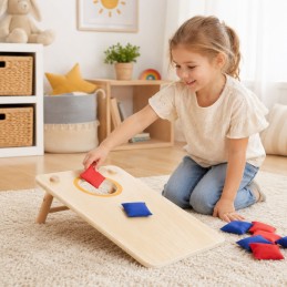 Viga Gra Zręcznościowa 2w1 Kółko i Krzyżyk + Cornhole - Rzut Do celu