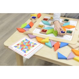 MASTERKIDZ Układanka Mozaika Nauka Kolorów i Kształtów Tangram Montessori