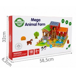 WOOPIE GREEN Mega Farma Figurki Zwierząt Stajnia Obora Kurnik 18 el.
