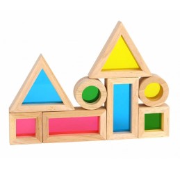TOOKY TOY Drewniane Kolorowe Klocki Lustra Zestaw 8 el. FSC