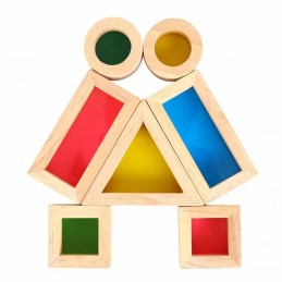 TOOKY TOY Drewniane Kolorowe Klocki Lustra Zestaw 8 el. FSC