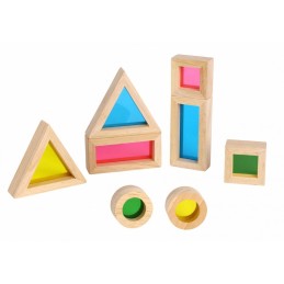 TOOKY TOY Drewniane Kolorowe Klocki Lustra Zestaw 8 el. FSC