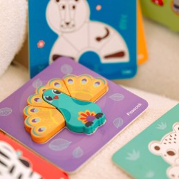 WOOPIE GREEN Układanka Drewniana Klocki Zwierzątka Montessori FSC 34el.