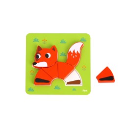 WOOPIE GREEN Układanka Drewniana Klocki Zwierzątka Montessori FSC 34el.