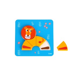WOOPIE GREEN Układanka Drewniana Klocki Zwierzątka Montessori FSC 34el.