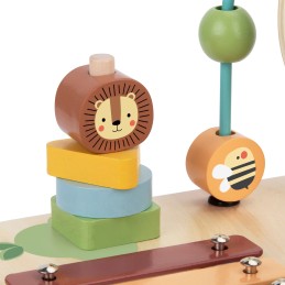WOOPIE GREEN Drewniany Stolik Edukacyjny Muzyczny Labirynt Sensoryczny 5W1