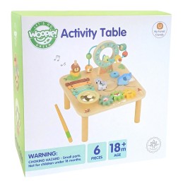 WOOPIE GREEN Drewniany Stolik Edukacyjny Muzyczny Labirynt Sensoryczny 5W1