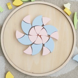 CLASSIC WORLD Pastelowa Mandala Układanka Montessori Mozaika Kwiaty