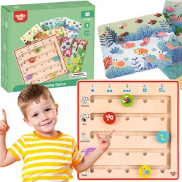 TOOKY TOY Drewniana Gra Nauka Liczenia Zwierzątka