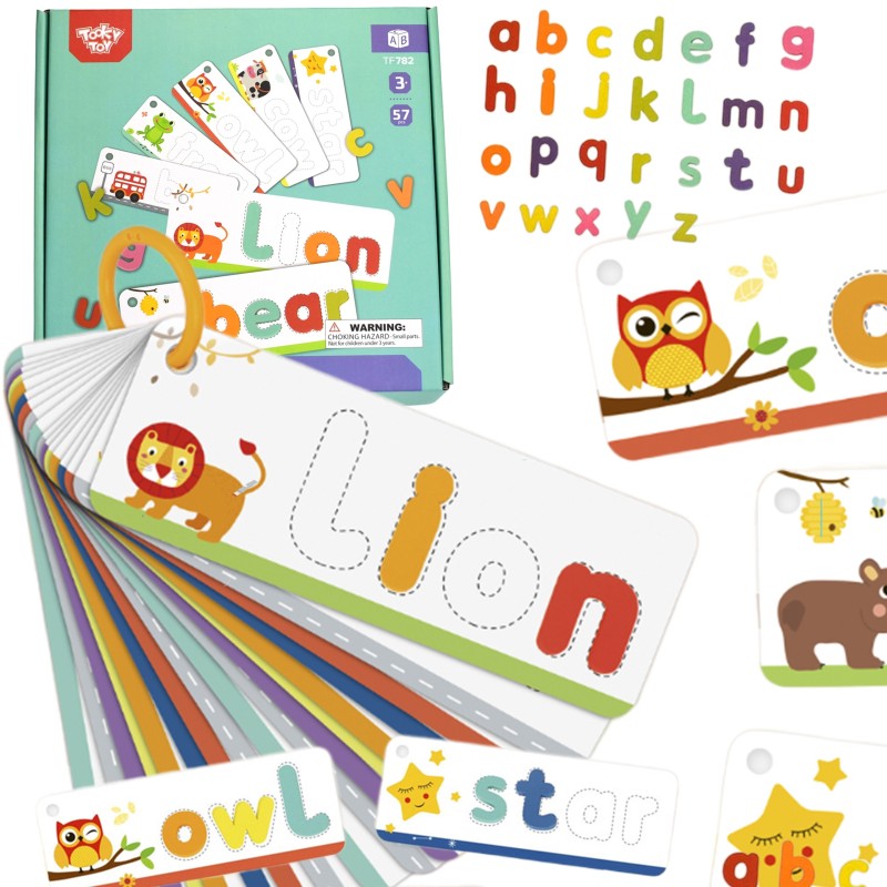 TOOKY TOY Puzzle Alfabet Montessori Nauka Literek Słów Zwierzątka 57 el.
