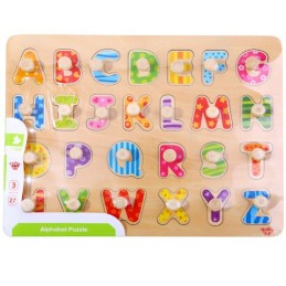 TOOKY TOY Puzzle Układanka Montessori z Pinezkami Alfabet