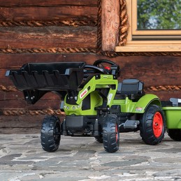 Falk Traktor na Pedały Claas z Przyczepą i Łyżką Zielony dla Dzieci 2-5