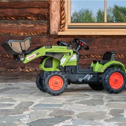Falk Traktor na Pedały Claas z Przyczepą i Łyżką Zielony dla Dzieci 2-5