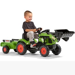 Falk Traktor na Pedały Claas z Przyczepą i Łyżką Zielony dla Dzieci 2-5