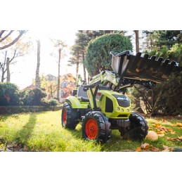 FALK Traktor CLAAS na Pedały z Przyczepą, Łyżką i Spychaczem od 3 Lat