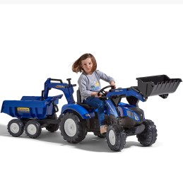 FALK Traktor na Pedały New Holland T8 z Koparką i Przyczepą 3-7 lat