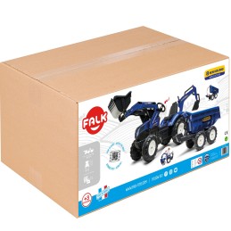 FALK Traktor na Pedały New Holland T8 z Koparką i Przyczepą 3-7 lat