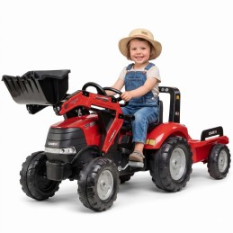 FALK Traktor Case na Pedały z Łyżką i Przyczepką Czerwony od 3 Lat