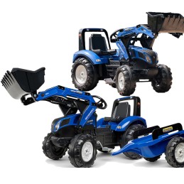 FALK Traktor na Pedały New Holland T8 z Łyżką i Przyczepą 3-7 lat