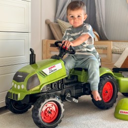 FALK Traktorek Claas Zielony na Pedały Klakson Przyczepa 2-5 lat