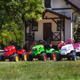 FALK Traktorek X Tractor Zielony z Przyczepką Klakson 2-5 Lat