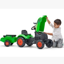 FALK Traktorek X Tractor Zielony z Przyczepką Klakson 2-5 Lat