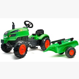 FALK Traktorek X Tractor Zielony z Przyczepką Klakson 2-5 Lat