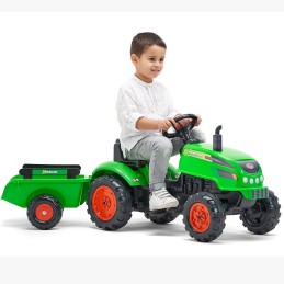 FALK Traktorek X Tractor Zielony z Przyczepką Klakson 2-5 Lat