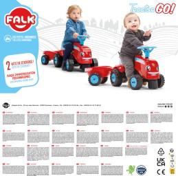 FALK Jeździk Traktor Go! z Przyczepą Czerwony 1-3 lat