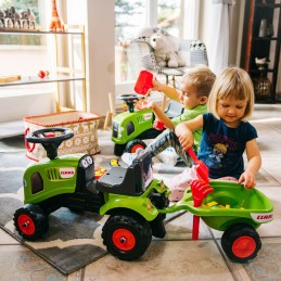 FALK Traktorek Baby Claas Zielony z Przyczepką + akc. od 1-3 lat