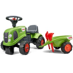 FALK Traktorek Baby Claas Zielony z Przyczepką + akc. od 1-3 lat