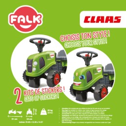 FALK Traktorek Baby Claas Zielony z Przyczepką + akc. od 1-3 lat