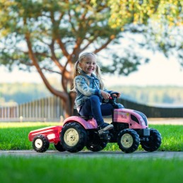 FALK Traktor Country Star Różowy na Pedały + Przyczepka i Klakson 2-5Lat.