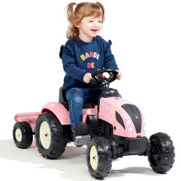 FALK Traktor Country Star Różowy na Pedały + Przyczepka i Klakson 2-5Lat.