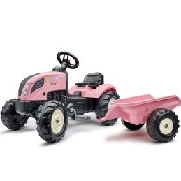 FALK Traktor Country Star Różowy na Pedały + Przyczepka i Klakson 2-5Lat.